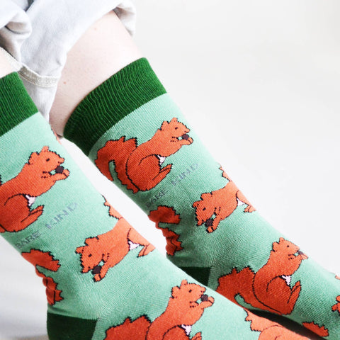 Red Squirrel Bamboo Socks - Sprouts of Bristol