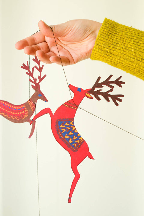 Reindeers Sewn Garland - Sprouts of Bristol
