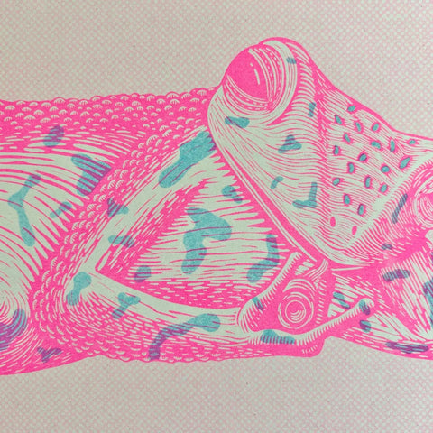 'Ribbit For Her Pleasure' Sexy Frog Riso Art Print - Sprouts of Bristol