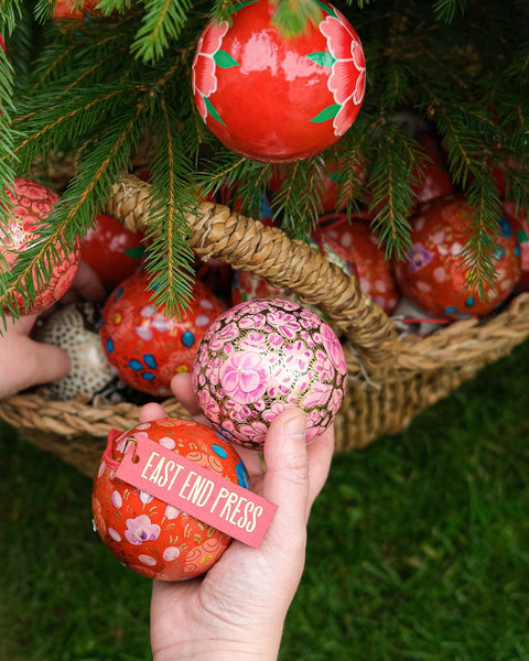 Scarlet Red and Blue Bauble - Sprouts of Bristol