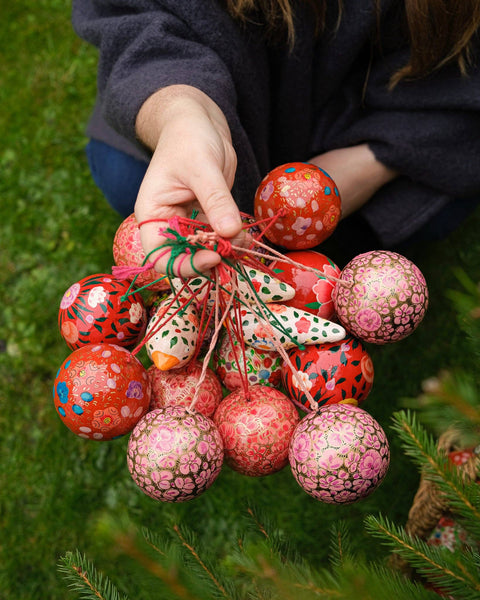 Scarlet Red and Blue Bauble - Sprouts of Bristol