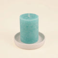 Sea Moss & Driftwood Fragranced Coloured Pillar - Sprouts of Bristol