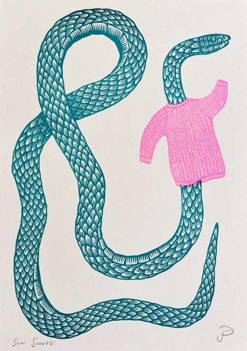 Semi Snaked Riso Art Print - Sprouts of Bristol
