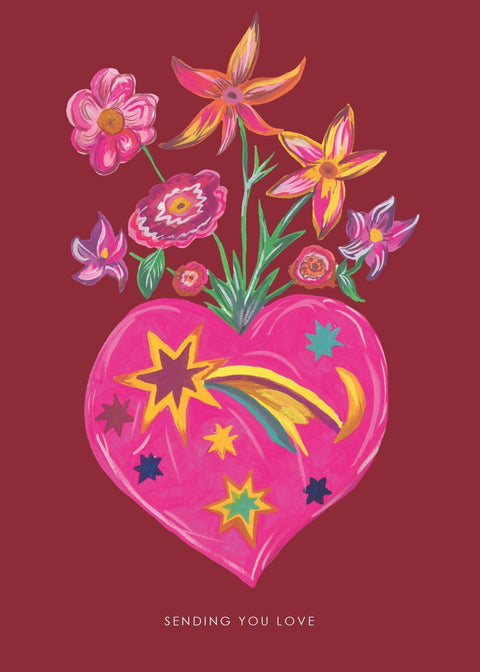 'Sending You Love' Greetings Card - Sprouts of Bristol