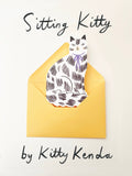 Sitting Kitty Shaped Greetings Card - Sprouts of Bristol