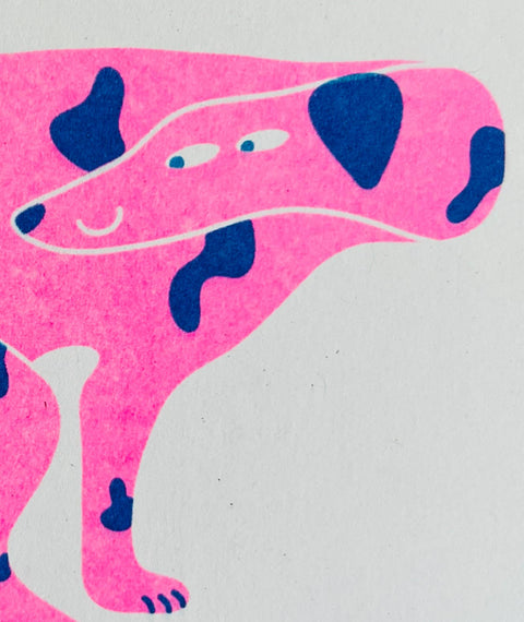 Spotty Dog Riso Greetings Card - Sprouts of Bristol