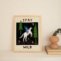 Stay Wild Art Print | Unicorn | Nature | Typography | Folky - Sprouts of Bristol