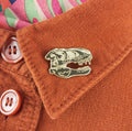T - Rex Skull Pin Badge - Sprouts of Bristol