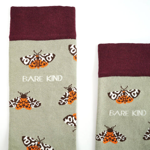 Tiger Moth Socks | Bamboo Socks | Green Socks | UK Socks - Sprouts of Bristol