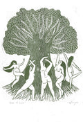 Tree of Life riso print, nature, friendship, pagan, celtic - Sprouts of Bristol