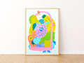 Trojan Fruit A4 Risograph Art Print - Sprouts of Bristol