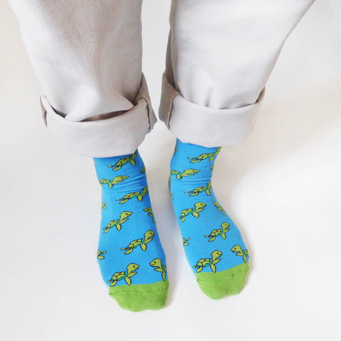Turtle Socks | Bamboo Socks | Aqua Blue Socks | Ocean Socks - Sprouts of Bristol