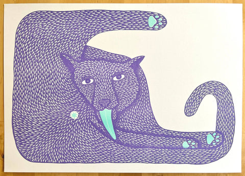 'Wet Ass Penelope' Cat Riso Art Print - Sprouts of Bristol