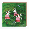 White Goats Cutting Grass Greetings Card - Sprouts of Bristol