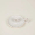 White Speckle, 1/2" Candle Holder with Handle - Sprouts of Bristol
