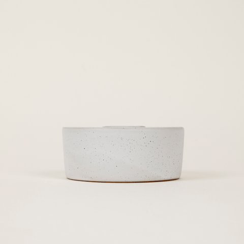 White Speckle 7/8” Candle Holder - Sprouts of Bristol