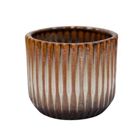 Willow Ribbed Chocolate Planter - Sprouts of Bristol