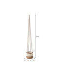 Woven Hanging Plant Pot – Cream & Brown Multi Stripe - Sprouts of Bristol