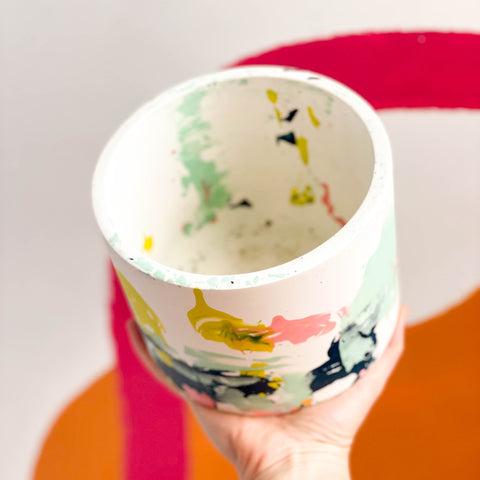Abstract Multicolour Jesmonite Pot - Sprouts of Bristol