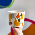Abstract Orange, Blue and Green Jesmonite Pot - Sprouts of Bristol