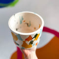Abstract Orange, Blue and Green Jesmonite Pot - Sprouts of Bristol