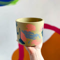 Abstract Pink, Blue and Putty Jesmonite Pot - Sprouts of Bristol