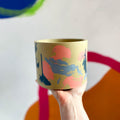Abstract Pink, Blue and Putty Jesmonite Pot - Sprouts of Bristol