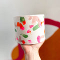 Abstract Pink, Orange and Green Jesmonite Pot - Sprouts of Bristol