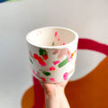 Abstract Pink, Orange and Green Jesmonite Pot - Sprouts of Bristol