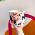 Abstract Pink, Orange and Teal Jesmonite Pot - Sprouts of Bristol