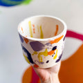 Abstract Purple and Orange Jesmonite Pot - Sprouts of Bristol