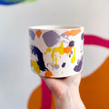 Abstract Purple and Orange Jesmonite Pot - Sprouts of Bristol