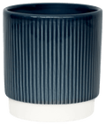 Athens Reactive Glazed Ribbed Planter in Blue - Sprouts of Bristol