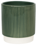 Athens Reactive Glazed Ribbed Planter in Green - Sprouts of Bristol