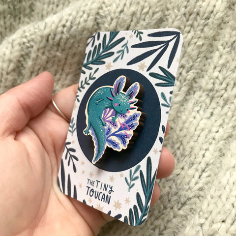 Axolotl Pin - Sprouts of Bristol