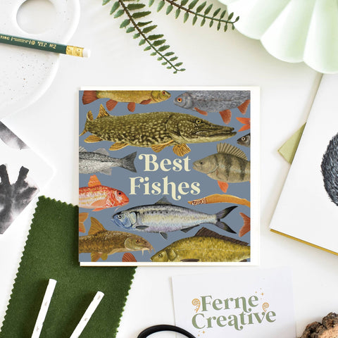 Best Wishes Fish illustrated Card - Sprouts of Bristol