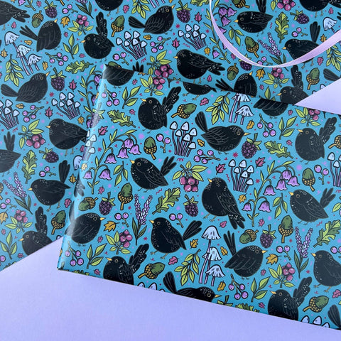 Blackbird Gift Wrap - Sprouts of Bristol