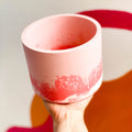 Bright Pink and White Jesmonite Pot - Sprouts of Bristol