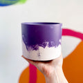 Bright Purple and White Jesmonite Pot - Sprouts of Bristol