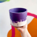 Bright Purple and White Jesmonite Pot - Sprouts of Bristol