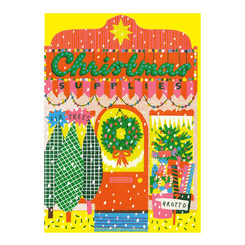 Christmas Shop Die Cut Card - Sprouts of Bristol