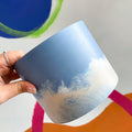 Cornflower Blue and Putty Jesmonite Pot - Sprouts of Bristol