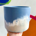 Cornflower Blue and Putty Jesmonite Pot - Sprouts of Bristol