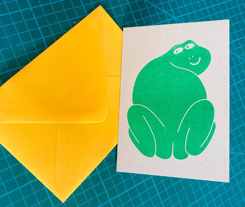 Frog Riso Greetings Card - Sprouts of Bristol
