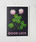 Good Luck Clover Greetings Card - Sprouts of Bristol