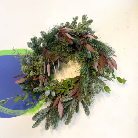 Handmade Fresh Foliage Christmas Wreath - No.1 - Sprouts of Bristol