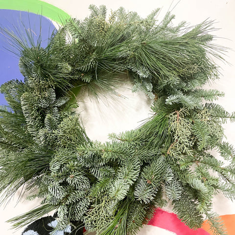 Handmade Fresh Foliage Christmas Wreath - No.8 - Sprouts of Bristol