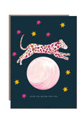 Leopard Over The Moon Greetings Card - Sprouts of Bristol