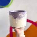 Lilac and White Jesmonite Pot - Sprouts of Bristol