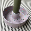 Lilac Terrazzo Jesmonite Candle Basin Holder - Sprouts of Bristol